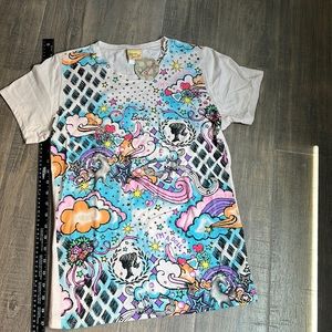 Barbie wear by Patricia Field/Size XL/Pale pink with multi color graphics